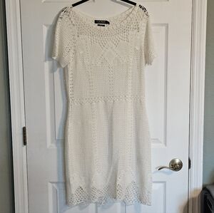 Lauren Ralph Lauren White Crochet Midi Dress